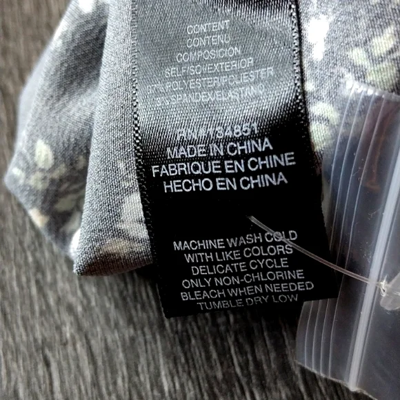 Wayf Tie Front Cutout Dress Black Blue Rose Small Print Floral. Large. Satiny - Picture 9 of 16